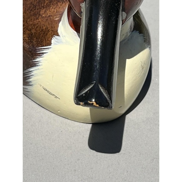 VTG Fetco Hand Carved Hand Painted Wooden Duck Decoy Glass Eyes 16" Bill To Tail - Picture 6 of 16